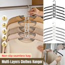 Space saving Multi layer Folding Hanger Hook Closet Organizer Clothes Rack - Black