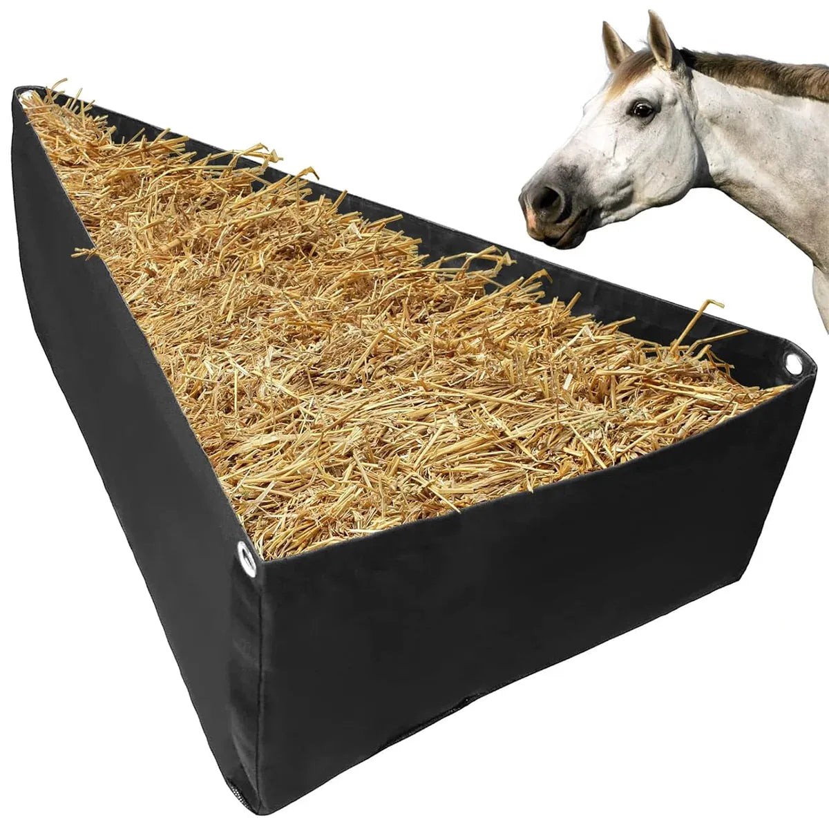 Horse Hay Feeder Bag Triangular Dry Straw Feeding Bag For Stable Farm Livestock