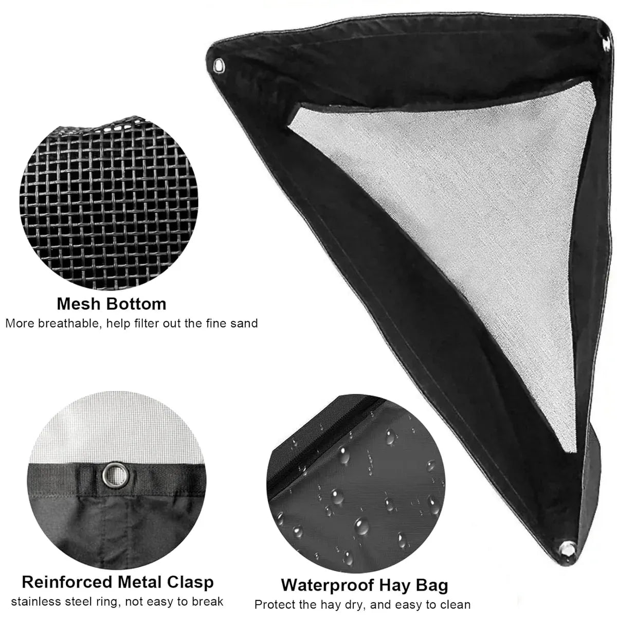 Horse Hay Feeder Bag Triangular Dry Straw Feeding Bag For Stable Farm Livestock