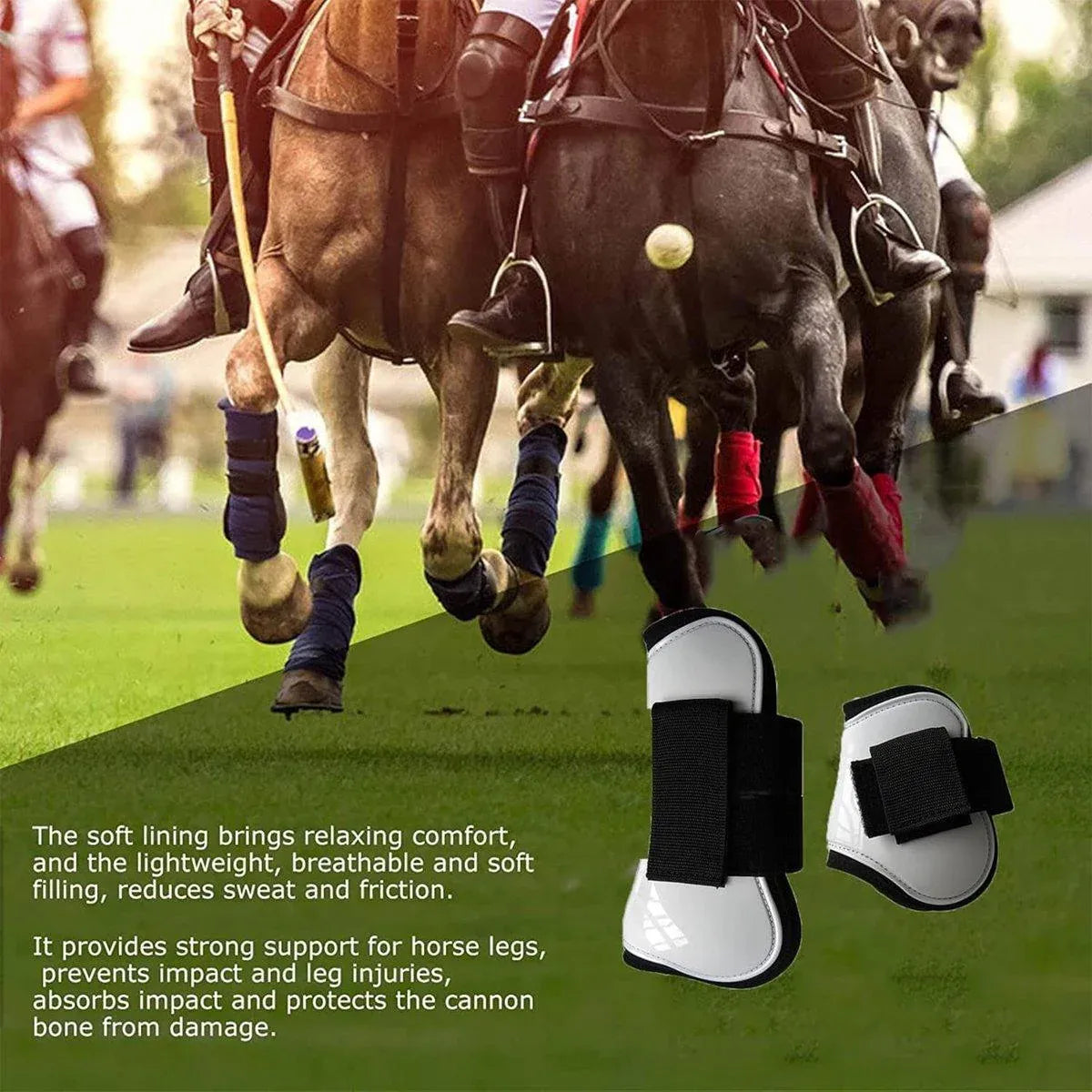 4pcs Show Jumping Horse Leg Warmers Gaiters for Joint Protection Equine Gear - Brown