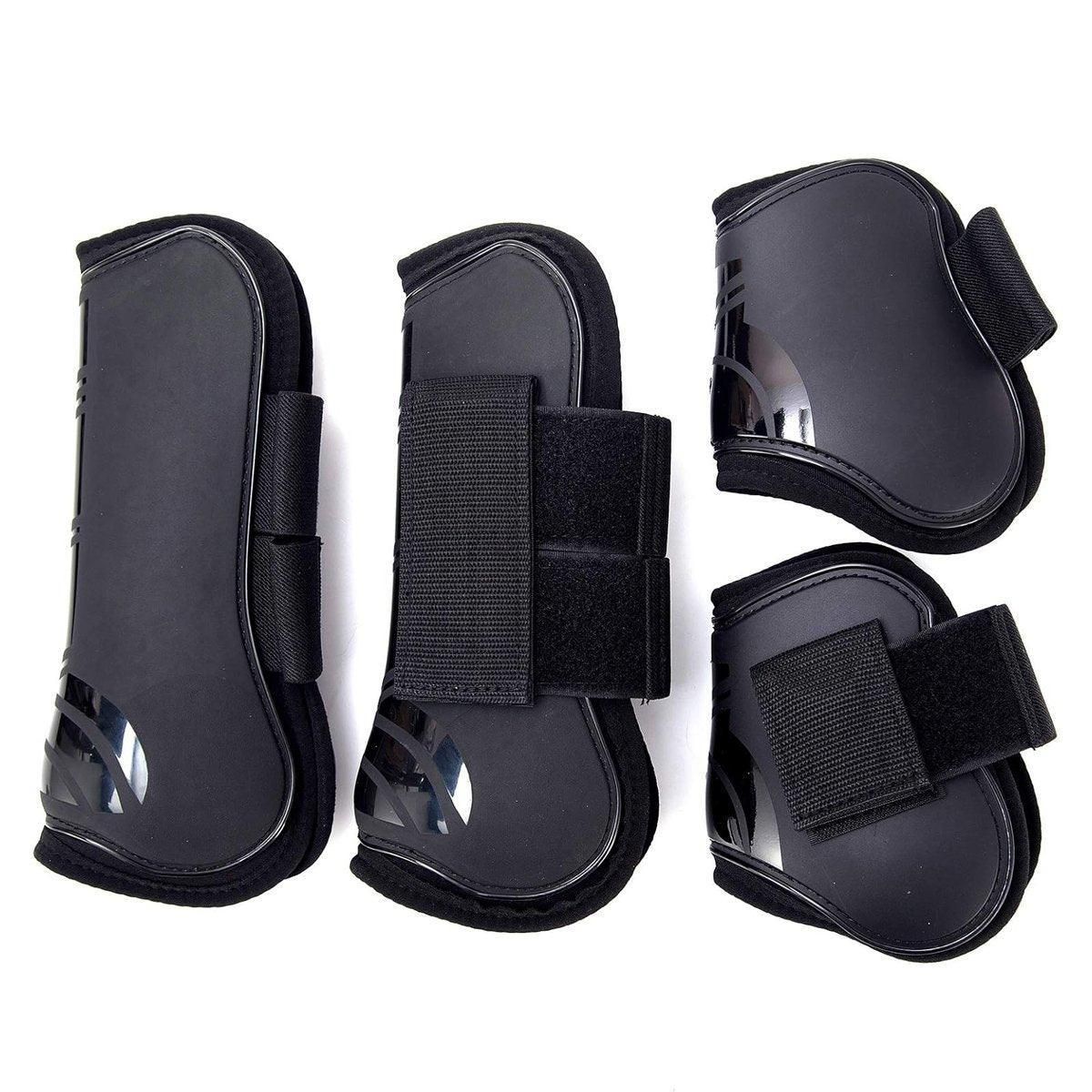 4pcs Show Jumping Horse Leg Warmers Gaiters for Joint Protection Equine Gear - Brown