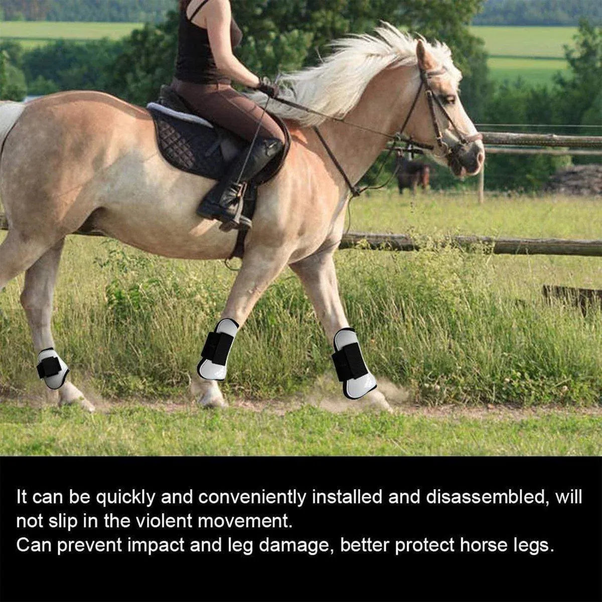4pcs Show Jumping Horse Leg Warmers Gaiters for Joint Protection Equine Gear - Navy