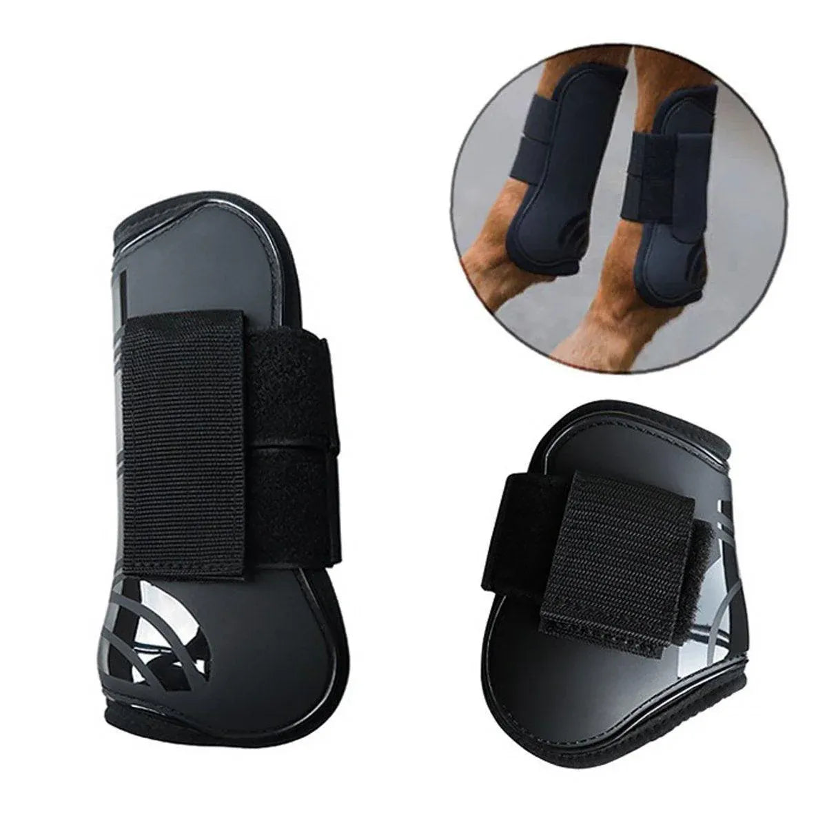 4pcs Show Jumping Horse Leg Warmers Gaiters for Joint Protection Equine Gear - Navy