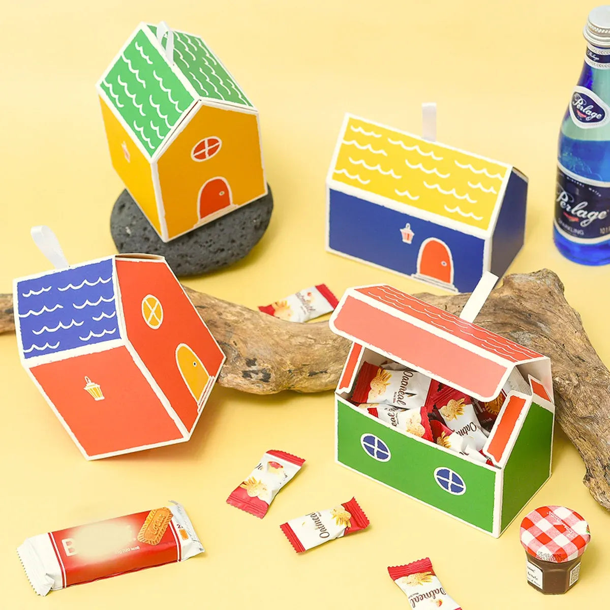 40PCS Colorful Small House Gift Boxes Candy Packing Party Favors Treat Box