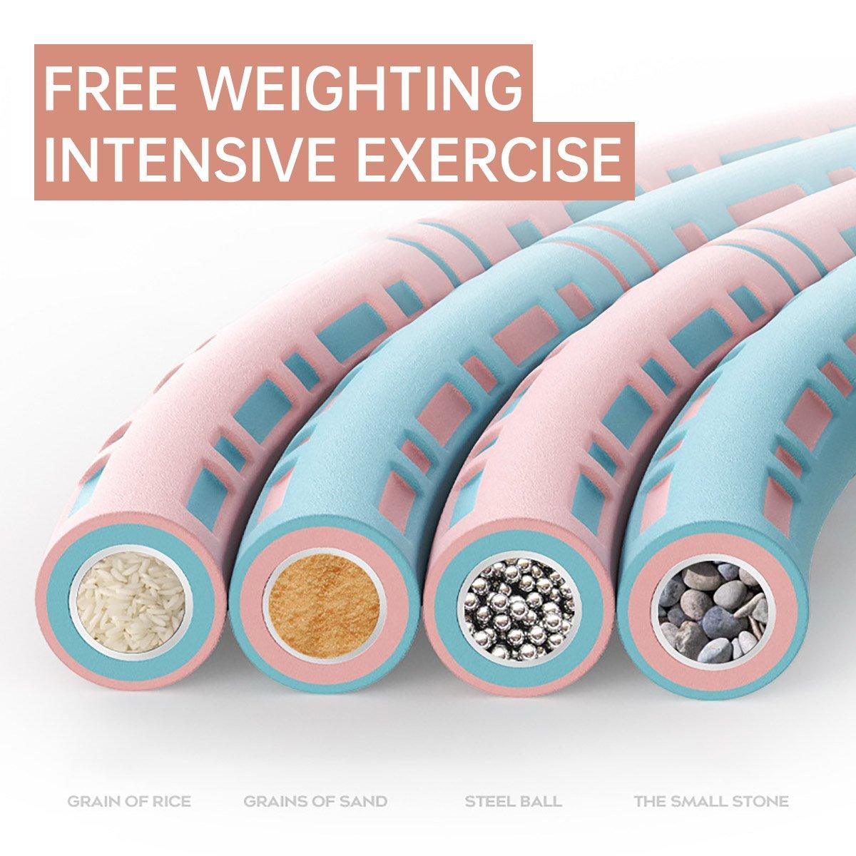 Detachable Weighted Hula Hoop Fitness Equipment for Home Exercise Use - Blue White