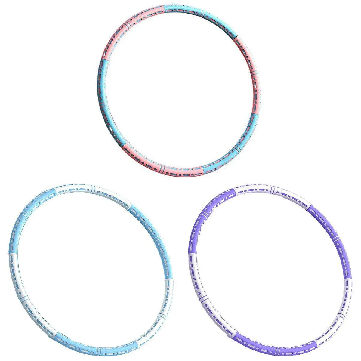 Detachable Weighted Hula Hoop Fitness Equipment for Home Exercise Use - White Purple