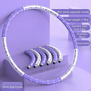 Detachable Weighted Hula Hoop Fitness Equipment for Home Exercise Use - White Purple