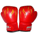 Boxing Sparring Training Gloves MMA Kickboxing Punching Gloves for Practice Sessions - Red [Flame Pattern]