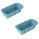 2pcs Large Capacity Ice Cube Tray Mold Rectangle Silicone Ice Grid Maker Kitchen - Blue