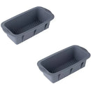 2pcs Large Capacity Ice Cube Tray Mold Rectangle Silicone Ice Grid Maker Kitchen - Grey