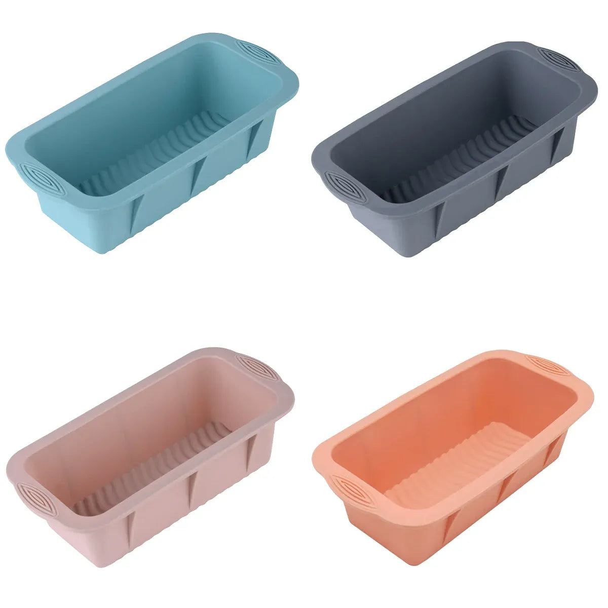 2pcs Large Capacity Ice Cube Tray Mold Rectangle Silicone Ice Grid Maker Kitchen - Orange