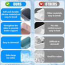 2pcs Large Capacity Ice Cube Tray Mold Rectangle Silicone Ice Grid Maker Kitchen - Orange