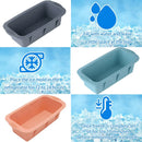 2pcs Large Capacity Ice Cube Tray Mold Rectangle Silicone Ice Grid Maker Kitchen - Orange