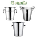 5L Stainless Steel Ice Bucket Champagne Wine Bucket Hotel Bar Ice Container - Moose