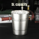 5L Stainless Steel Ice Bucket Champagne Wine Bucket Hotel Bar Ice Container - Moose