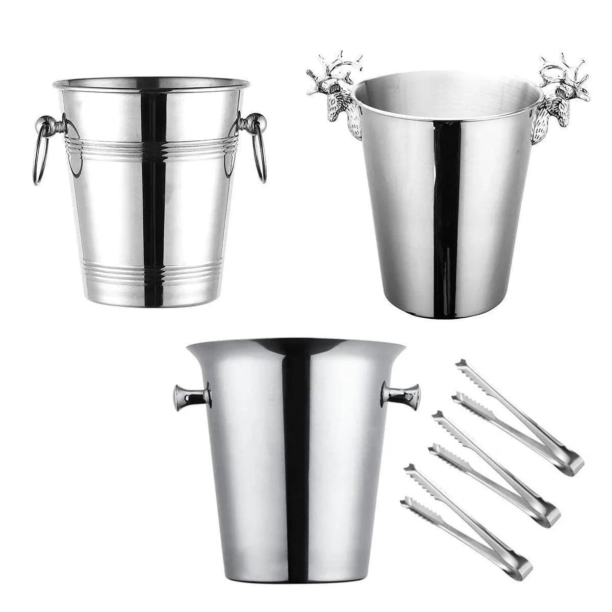 5L Stainless Steel Ice Bucket Champagne Wine Bucket Hotel Bar Ice Container - Moose