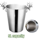 5L Stainless Steel Ice Bucket Champagne Wine Bucket Hotel Bar Ice Container - Moose