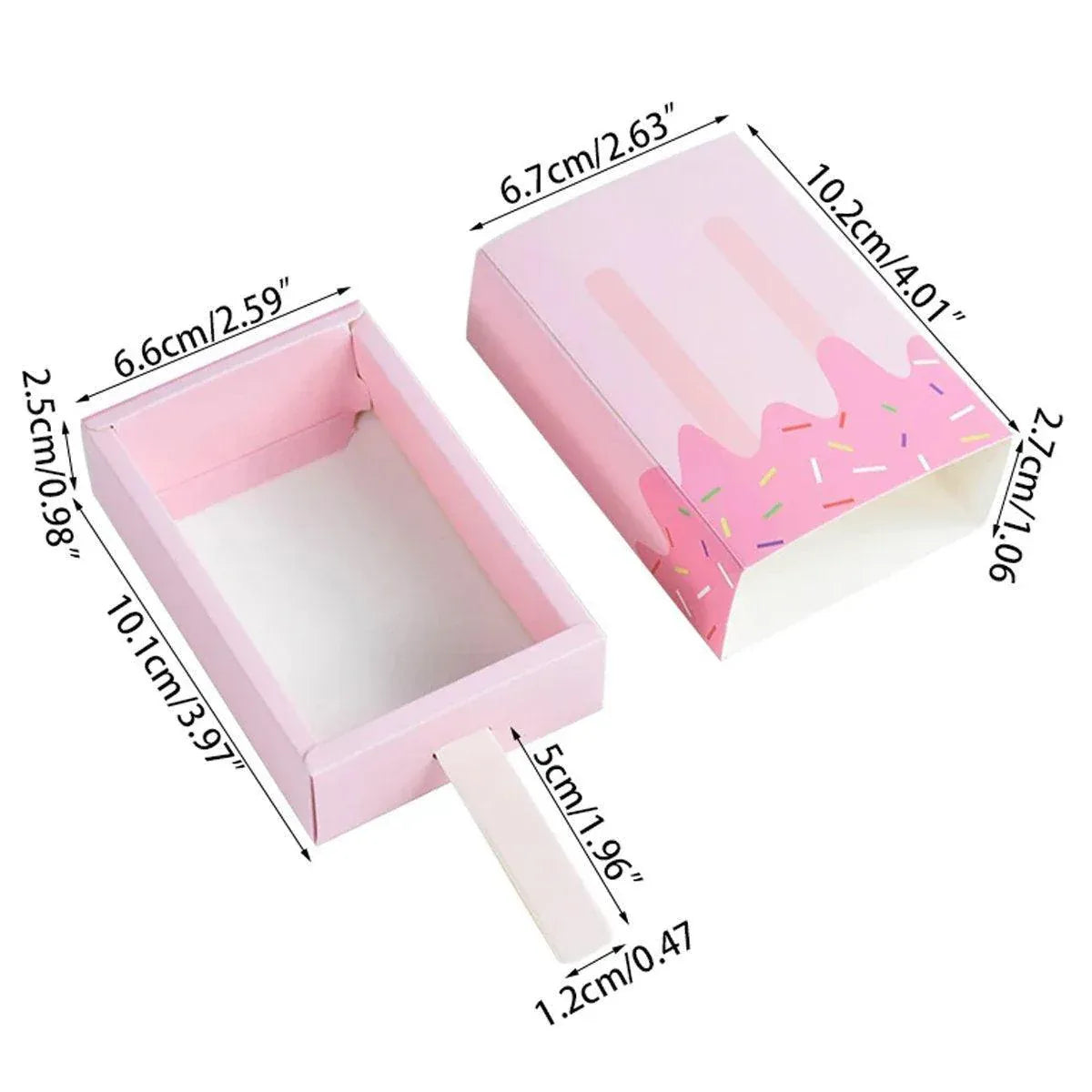 50PCS Creative Ice Cream Candy Gift Boxes Fruit Shaped Party Favor Packaging Box - Pink