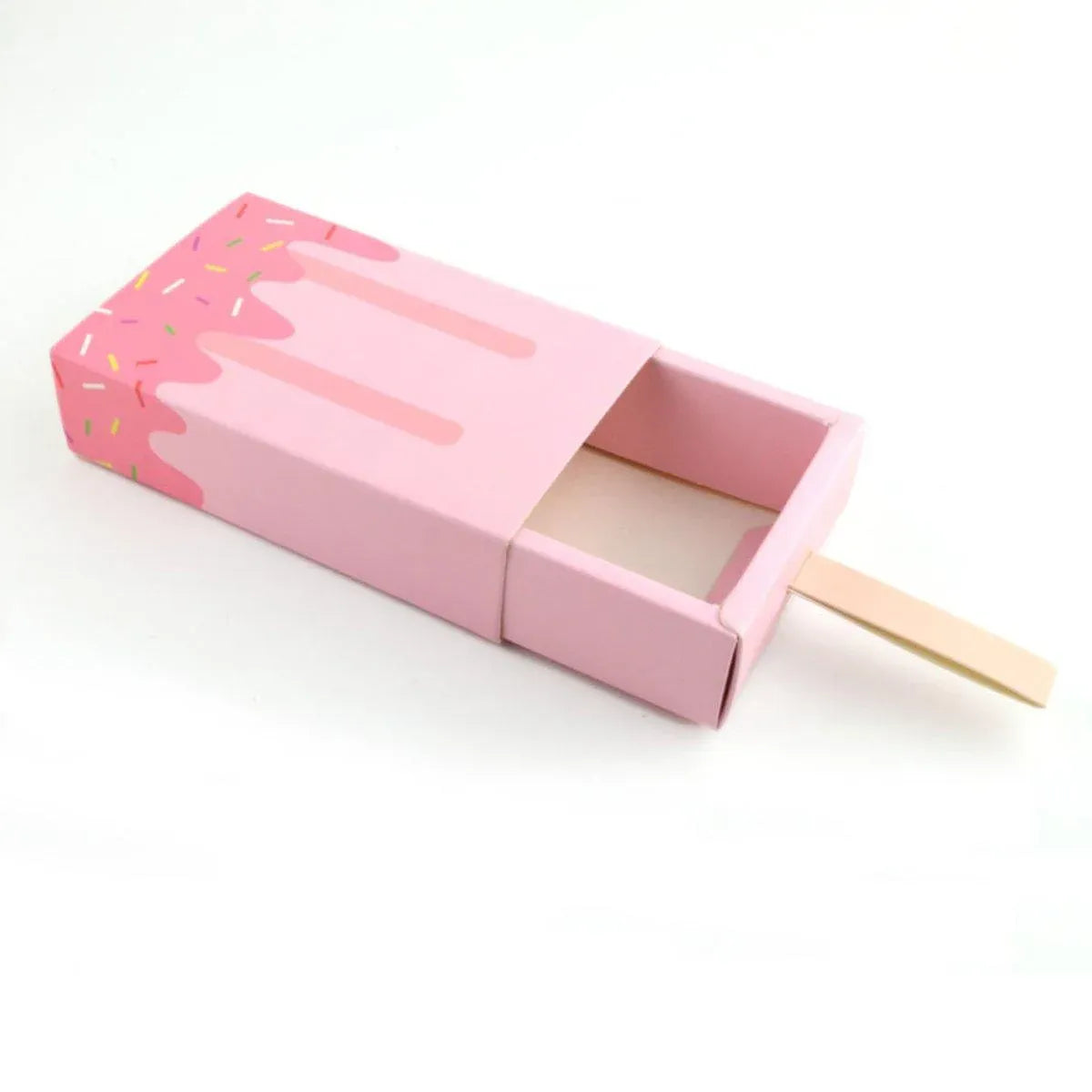 50PCS Creative Ice Cream Candy Gift Boxes Fruit Shaped Party Favor Packaging Box - Pink