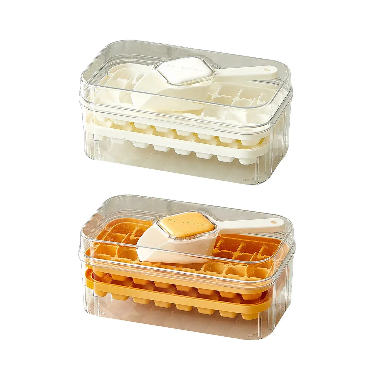 Large Capacity Press Ice Cube Tray Ice Mold for Party Bar Home Accessories - White