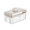 Large Capacity Food Grade Ice Cube Mold with Lid Household Ice Storage Box - Beige