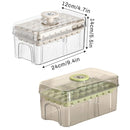 Large Capacity Food Grade Ice Cube Mold with Lid Household Ice Storage Box - Beige