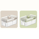 Large Capacity Food Grade Ice Cube Mold with Lid Household Ice Storage Box - Green