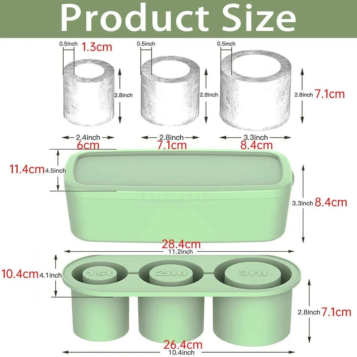 Silicone Ice Cube Tray for 20oz 30oz 40oz Tumbler Easy Release Reusable Mold - Coffee