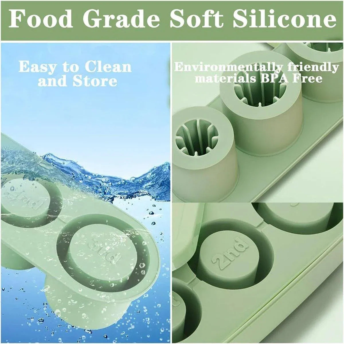 Silicone Ice Cube Tray for 20oz 30oz 40oz Tumbler Easy Release Reusable Mold - Yellow