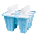 Silicone Ice Cream Mould Block Frozen Molds Icy Pole Jelly Popsicle - Blue-6Grid