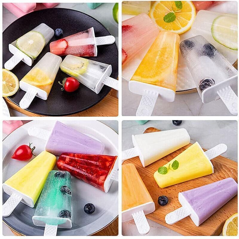 Silicone Ice Cream Mould Block Frozen Molds Icy Pole Jelly Popsicle - Blue-6Grid