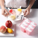Silicone Ice Cream Mould Block Frozen Molds Icy Pole Jelly Popsicle - Blue-6Grid