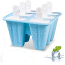 Silicone Ice Cream Mould Block Frozen Molds Icy Pole Jelly Popsicle - Blue-6Grid