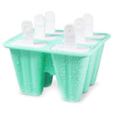 Silicone Ice Cream Mould Block Frozen Molds Icy Pole Jelly Popsicle - Green-6Grid