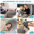 Inflatable PVC Leg Pillow Wedge Triangle Foot Cushion Flocking - Black