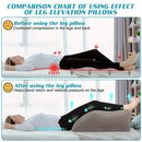 Inflatable PVC Leg Pillow Wedge Triangle Foot Cushion Flocking - Black
