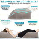 Inflatable PVC Leg Pillow Wedge Triangle Foot Cushion Flocking - Blue