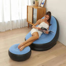 Inflatable Folding Lazy Sofa Chair PVC Air Recliner With Pump Backrest Seat Bed - Red