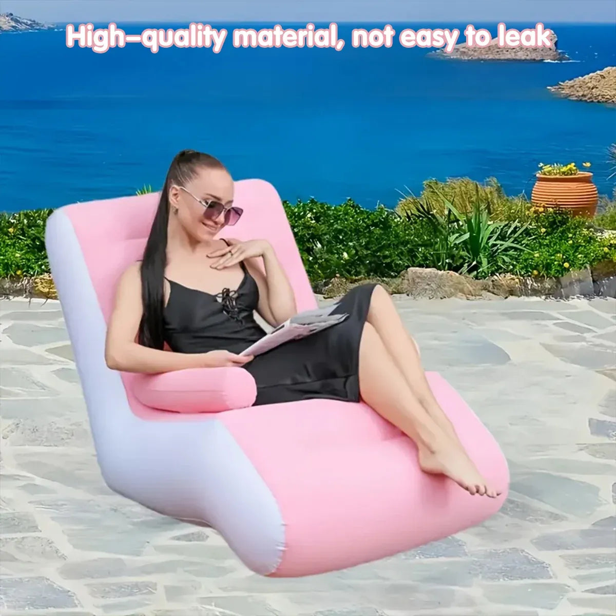 Portable Inflatable Lounge Sofa Chair Outdoor Recliner Air Couch Folding Seat