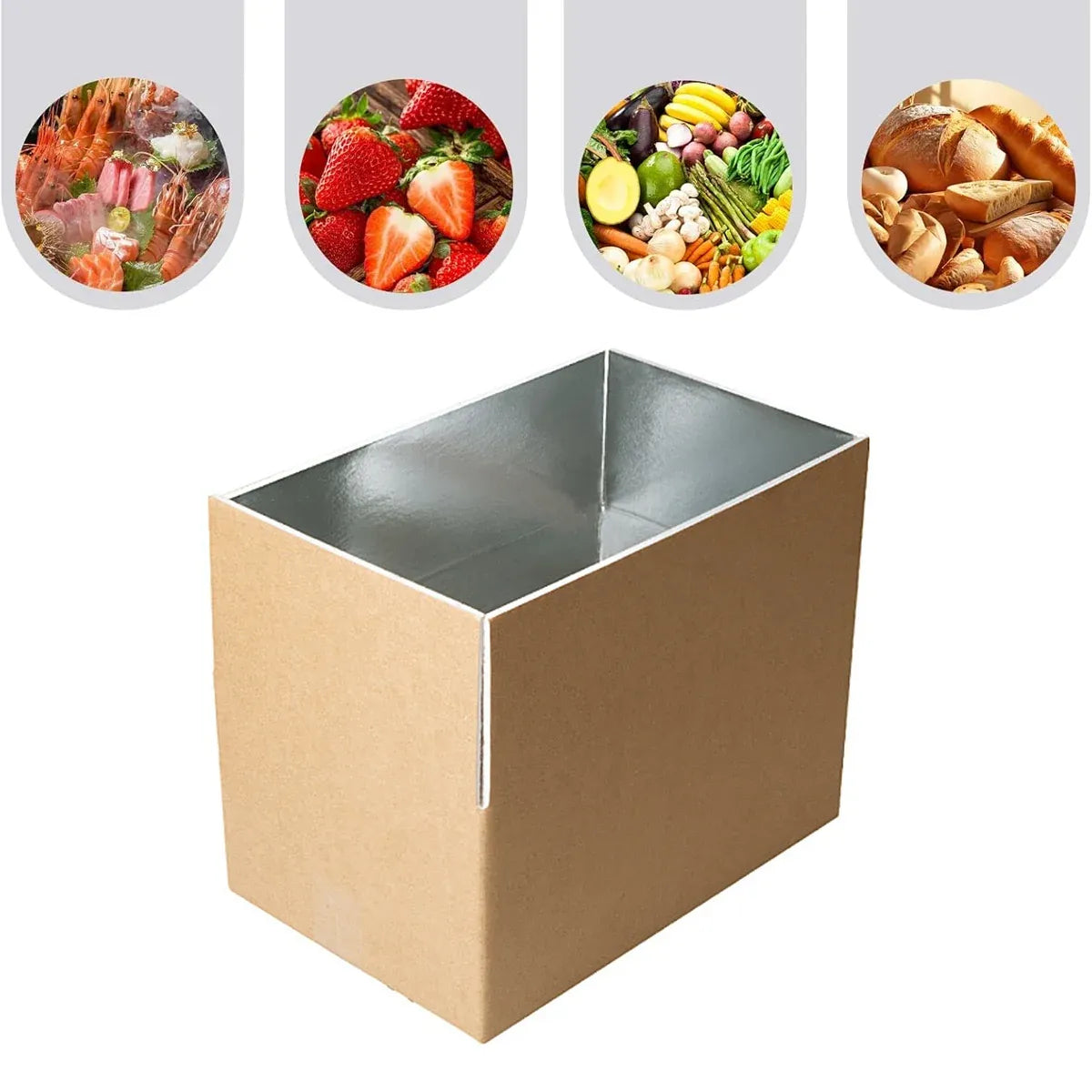 10pcs Insulated Carton Cold Chain Packaging Box Seafood Fresh Fruits Storage - 38.5x25x18.2cm