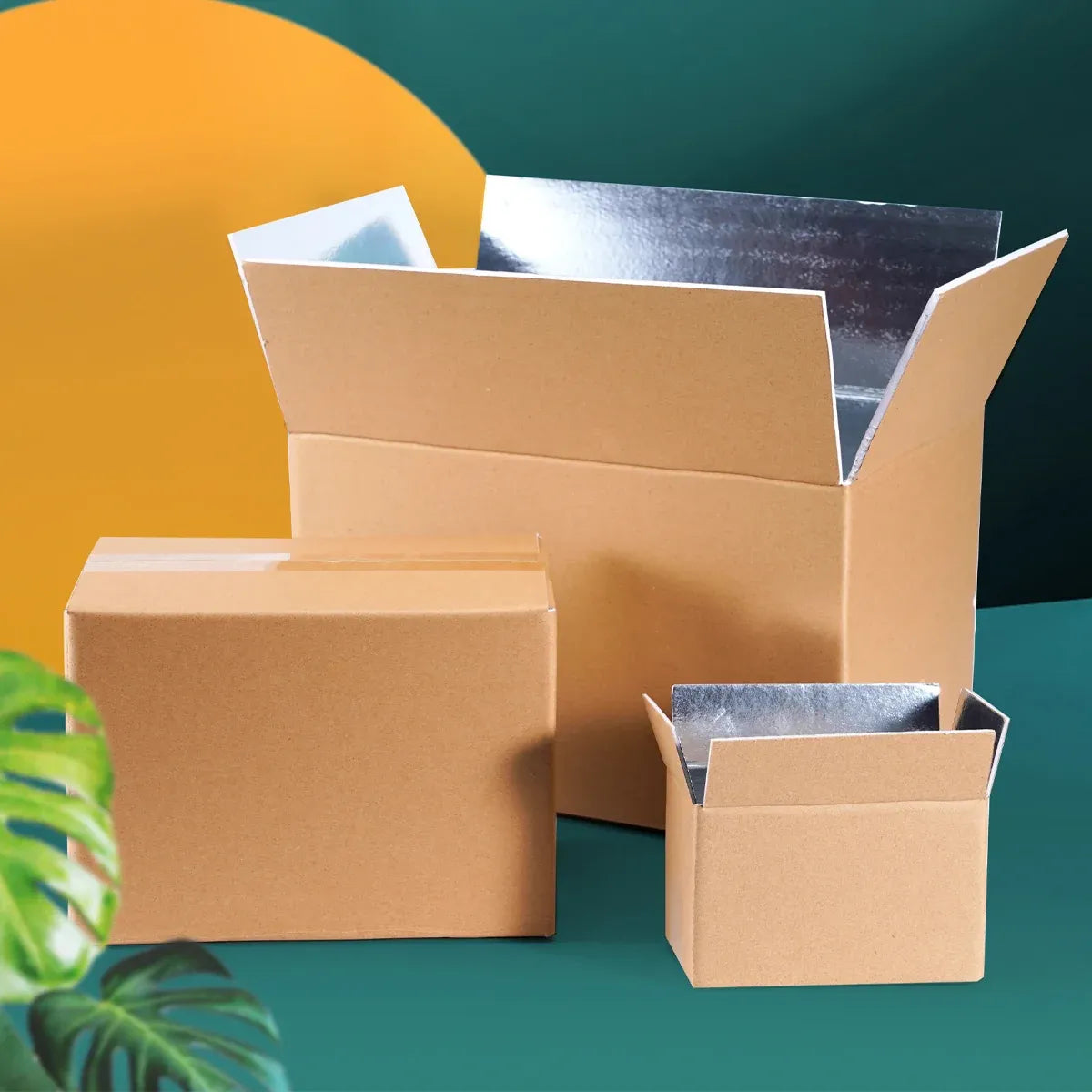 10pcs Insulated Carton Cold Chain Packaging Box Seafood Fresh Fruits Storage - 38.5x25x18.2cm