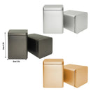 10PCS Tea Can Sealed Square Storage Box Solid Color Frosted Iron Container - Gold