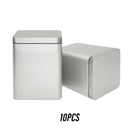 10PCS Tea Can Sealed Square Storage Box Solid Color Frosted Iron Container - Gold