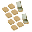 10Pcs Small Metal Storage Box Flip Top Case Portable Organiser Set - Gold