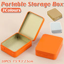 10Pcs Small Metal Storage Box Flip Top Case Portable Organiser Set - Gold