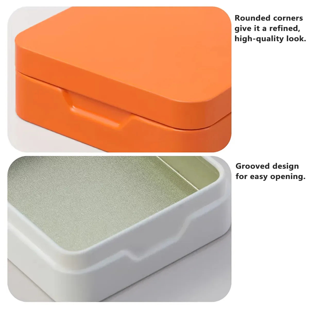 10Pcs Small Metal Storage Box Flip Top Case Portable Organiser Set - Gold