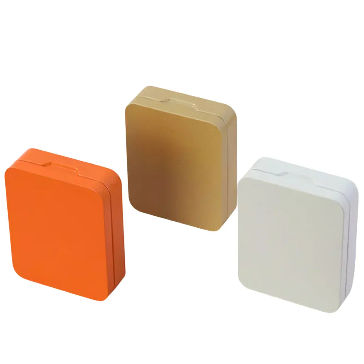 10Pcs Small Metal Storage Box Flip Top Case Portable Organiser Set - Orange