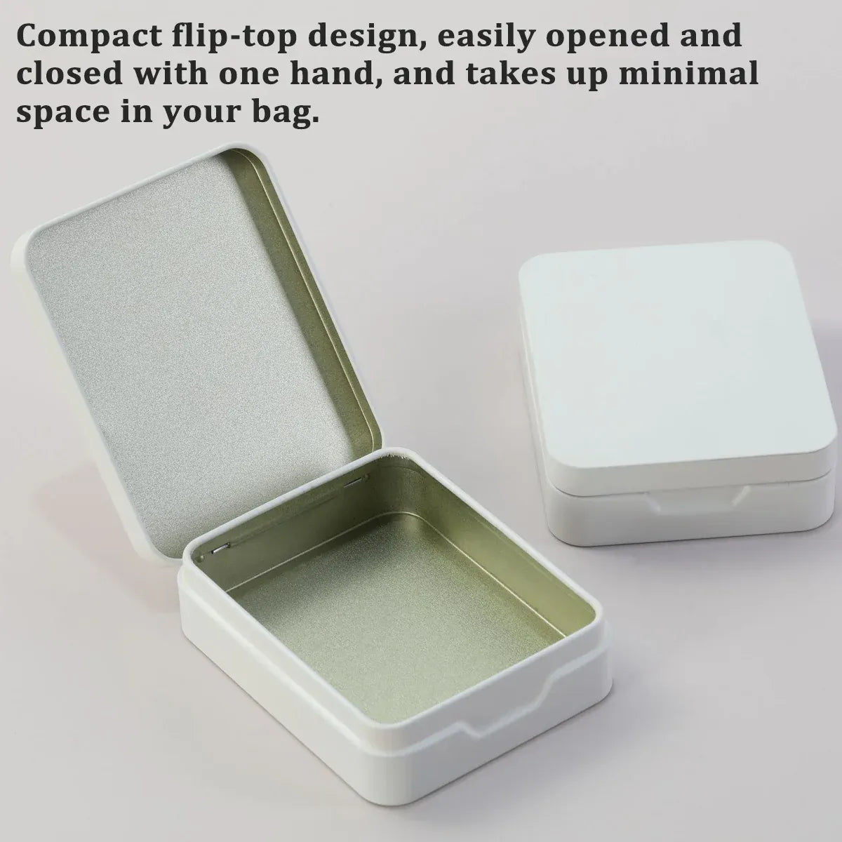 10Pcs Small Metal Storage Box Flip Top Case Portable Organiser Set - Orange