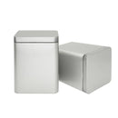 10PCS Tea Can Sealed Square Storage Box Solid Color Frosted Iron Container - Silver
