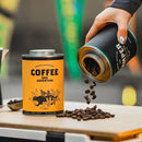Coffee Bean Storage Canister with Valve Portable Tin Container for Travel - Yellow